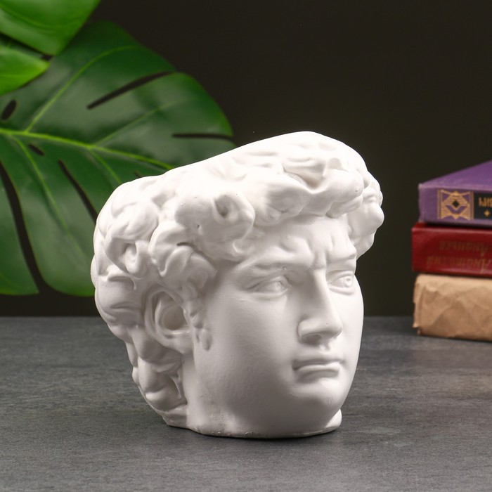 фото Кашпо - органайзер "голова давида, большая" белый, 16 см хорошие сувениры