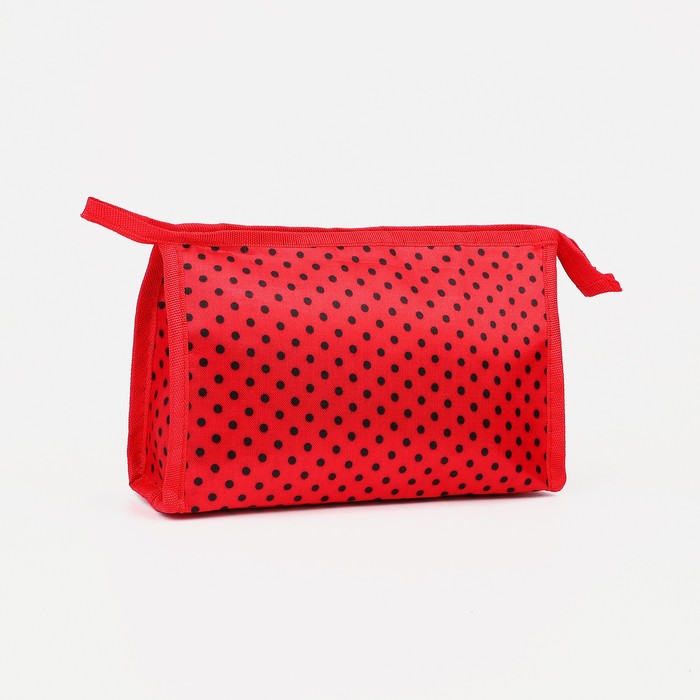 фото Косметичка ^ l-б/н, 21*6*13, отдел на молнии, горошек красный