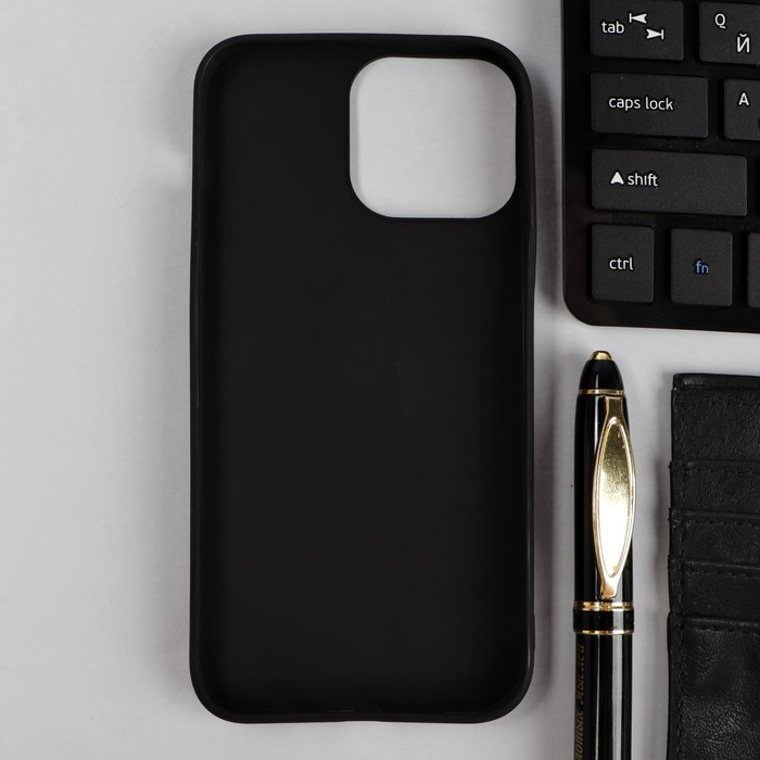 фото Чехол для iphone 13 pro max, силиконовый, матовый, черный no name