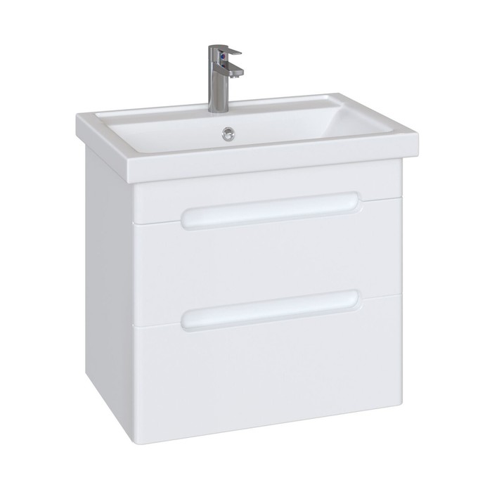 фото Тумба подвесная sanstar "адель 60" с раковиной "фостер 60", белая санстар