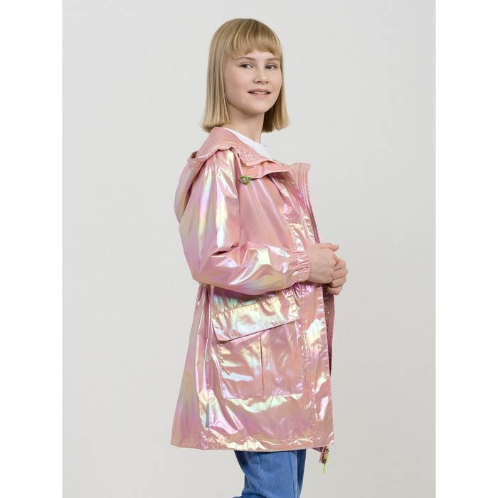 фото Ветровка для девочек, рост 134 см, цвет пудра pelican