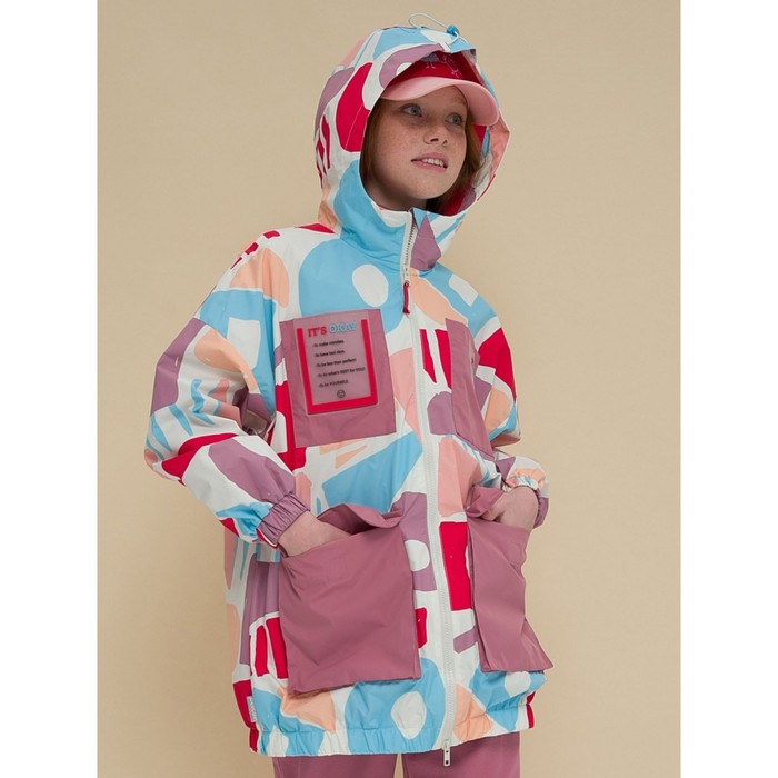 фото Ветровка для девочек, рост 140 см, цвет розовый pelican