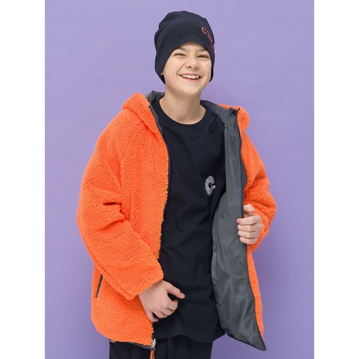 фото Двусторонняя ветровка для мальчиков, рост 128 см, цвет тёмно-серый pelican