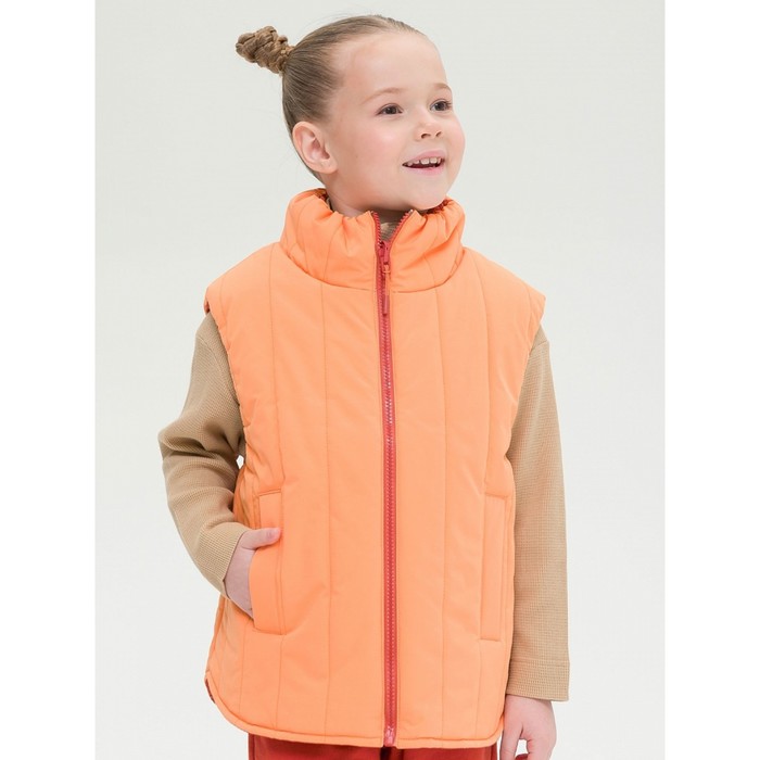 фото Жилет для девочек, рост 110 см, цвет оранжевый pelican