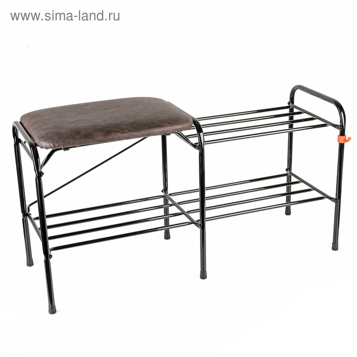Подставка для обуви с сиденьем, 2 яруса, 89×30×45 см, цвет чёрный 
Подставка для обуви с сиденьем, 2 яруса, 89×30×45 см, цвет чёрный