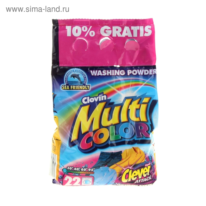 Стиральный порошок Clovin Multi Color, автомат, 2.2 кг
Стиральный порошок Clovin Multi Color, автомат, 2.2 кг
