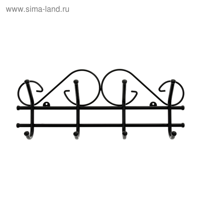 Вешалка настенная на 4 крючка «Ажур-4», 48×21×8 см, цвет чёрный
Вешалка настенная на 4 крючка «Ажур-4», 48×21×8 см, цвет чёрный