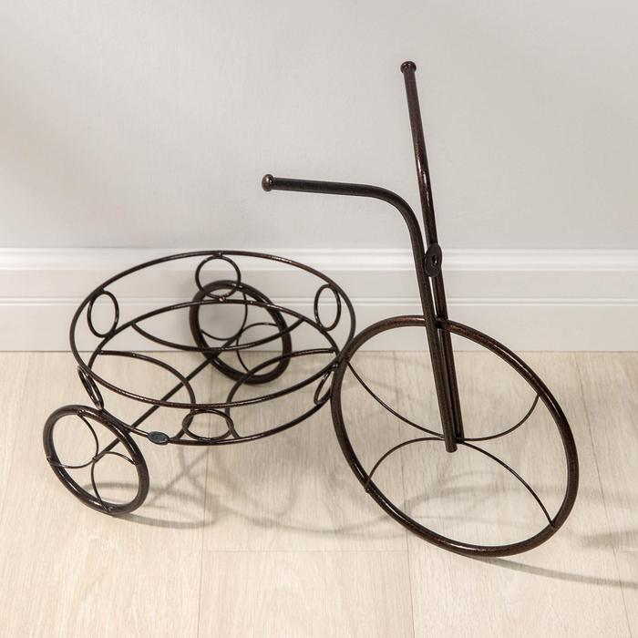 фото Подставка для цветов «велосипед», d=25 см, цвет медный антик зми