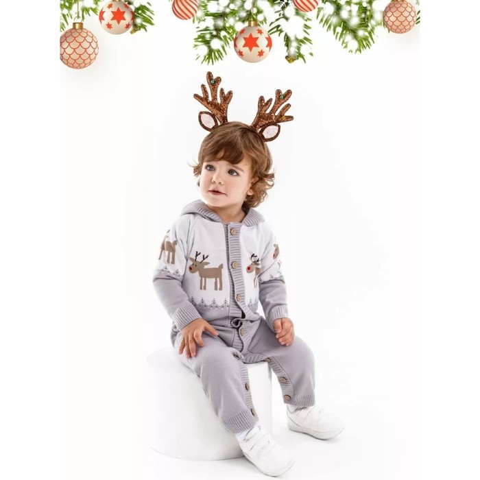 Комбинезон вязаный, детский капюшоном Pure Love Christmas Deer, рост 74 см, цвет серый
Комбинезон вязаный, детский капюшоном Pure Love Christmas Deer, рост 74 см, цвет серый