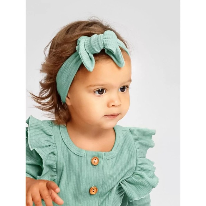 фото Комбинезон детский с рюшами fashion, рост 74 см, цвет зелёный