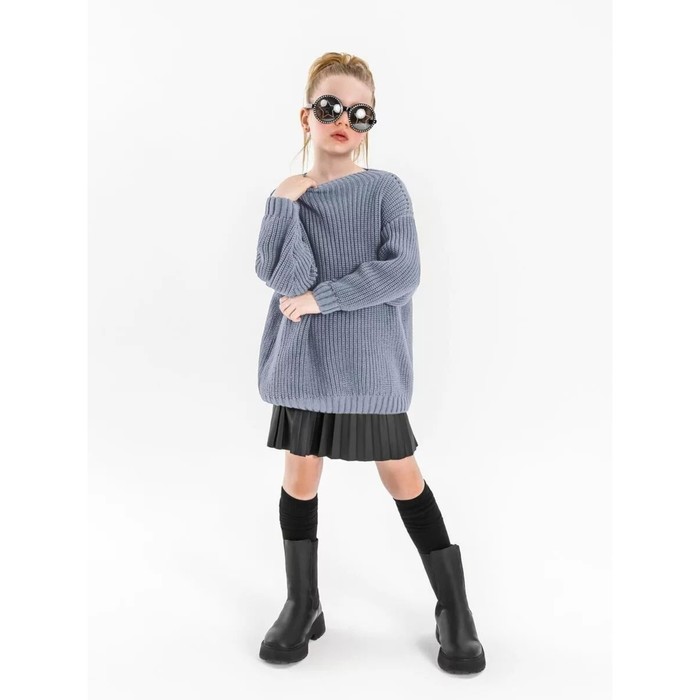фото Свитер для девочки knit soft, рост 122 см, цвет серый amarobaby