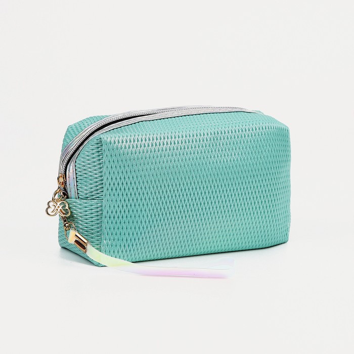 фото Косметичка дор l-11653, 18*7*10, отдел на молнии, с ручкой, голубой