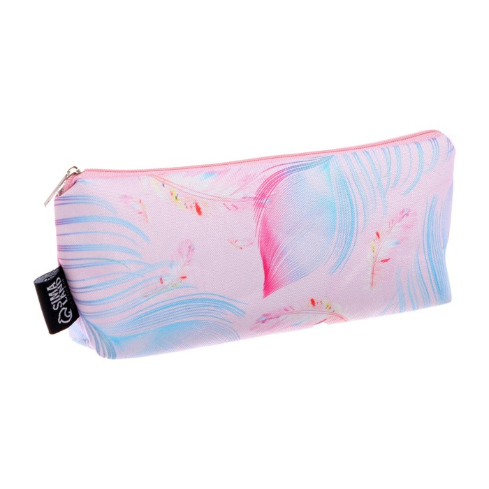 фото Пенал мягкий 1 отделение, 100 х 210 х 40 мм, объёмный, "перья" calligrata