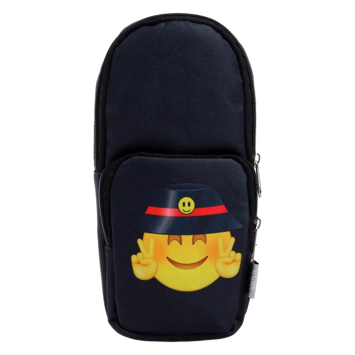 фото Пенал-футляр 100 х 220 х 70 мм, с карманом "смайлик" calligrata