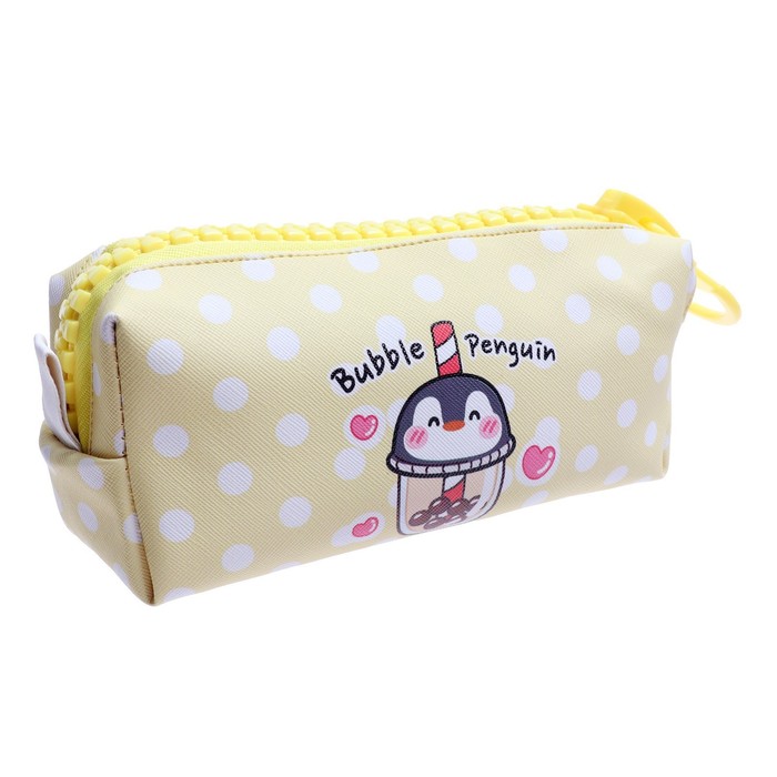 фото Пенал школьный на молнии микс bubble calligrata