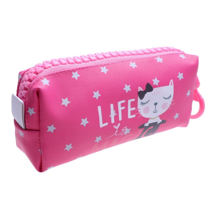 фото Пенал школьный на молнии микс котик calligrata