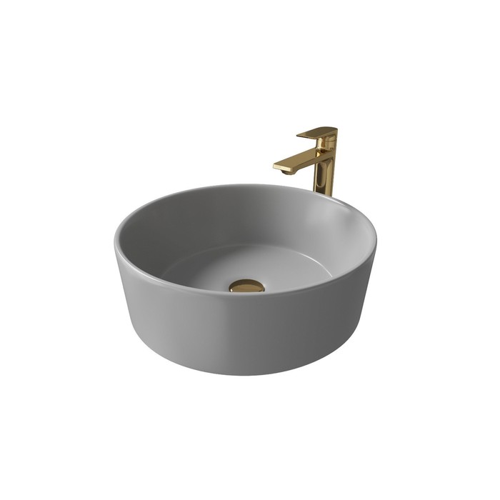 фото Раковина grossman gr-3013gm, круглая, d= 400 мм, серый/матовый