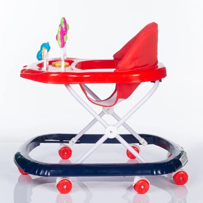фото Ходунки jolly ride bw110, 7 колёс, с звуковыми эффектами, колёса пластик, цвет красный babyhit