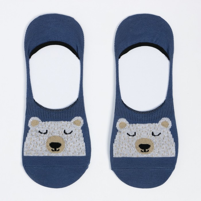 фото Носки-подследники детские «мишка», цвет джинс, размер 20-22 носик