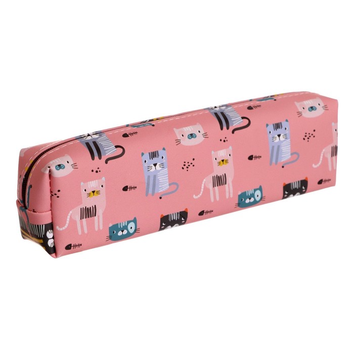 фото Пенал школьный на молнии микс кошки/собачки calligrata