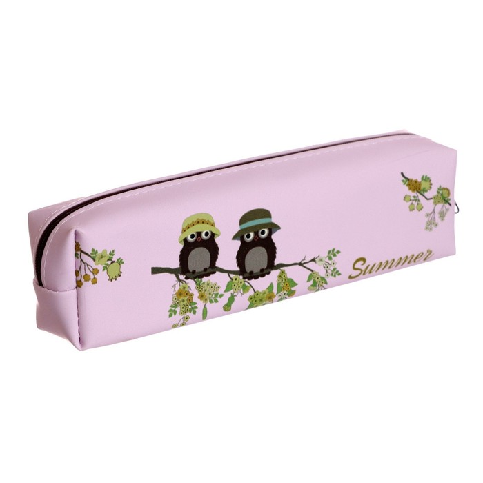 фото Пенал школьный на молнии микс совы calligrata