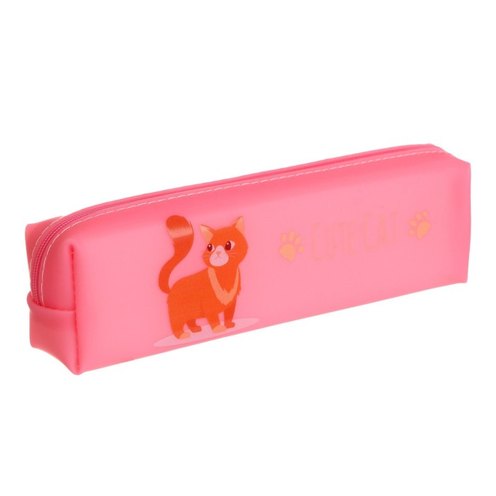 фото Пенал школьный на молнии микс кошечка calligrata