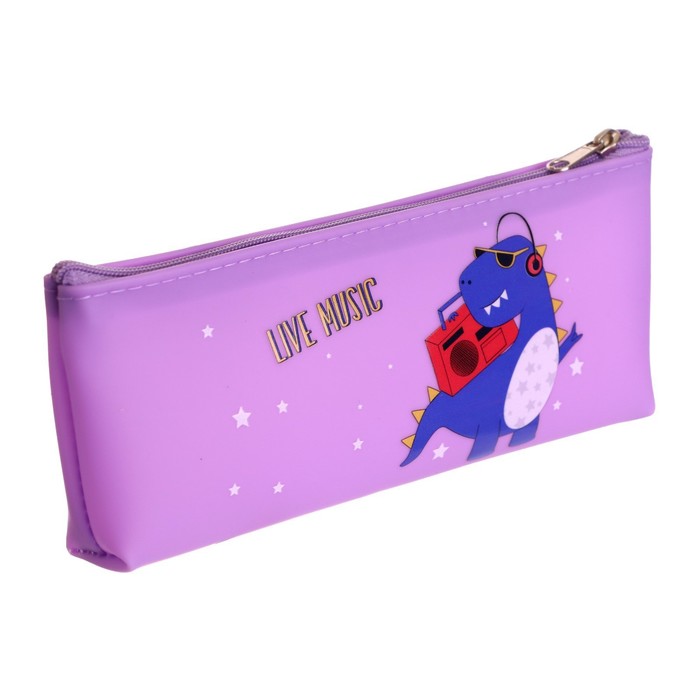 фото Пенал школьный на молнии микс динозаврик calligrata