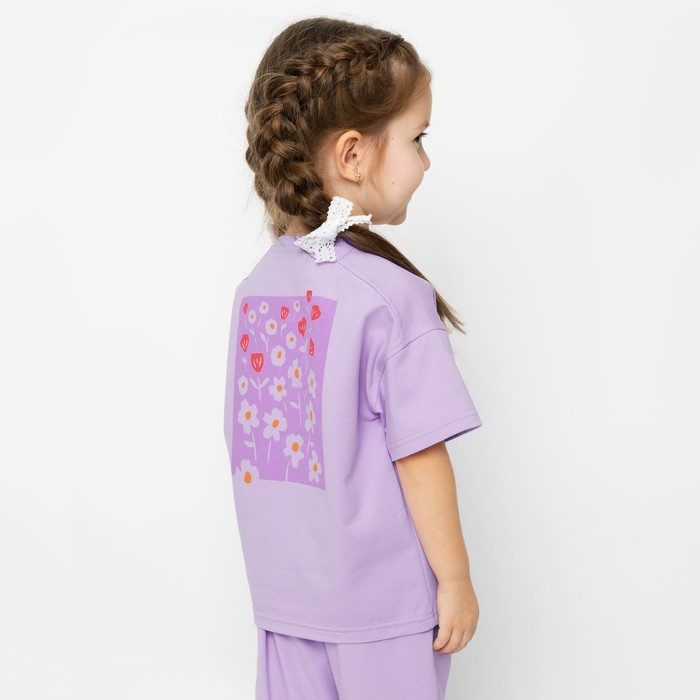 фото Футболка для девочки, рост 86 см, цвет лавандовый bossa nova