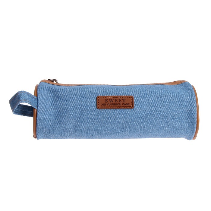 фото Пенал-тубус школьный на молнии микс джинс calligrata