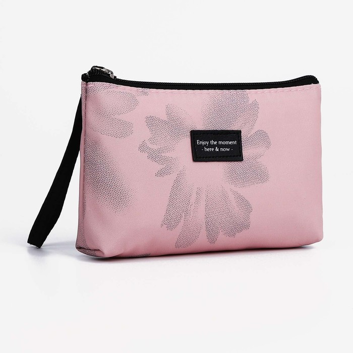 фото Косметичка простая цветок, 19*3*13, отд на молнии, розовый