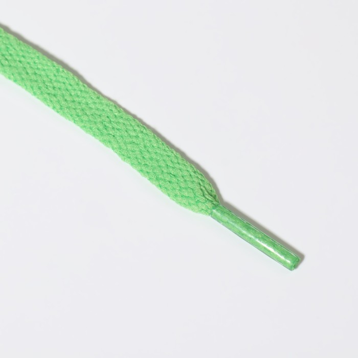 фото Шнурки для обуви, пара, плоские, 8 мм, 120 см, цвет зелёный onlitop