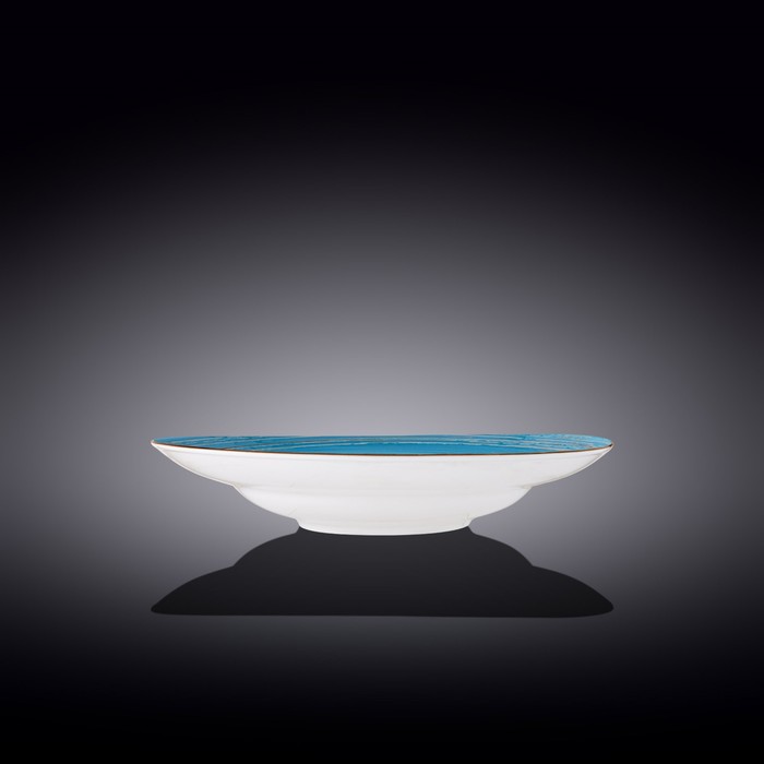 фото Тарелка глубокая wilmax england spiral, d=25.5 см, 350 мл, цвет голубой