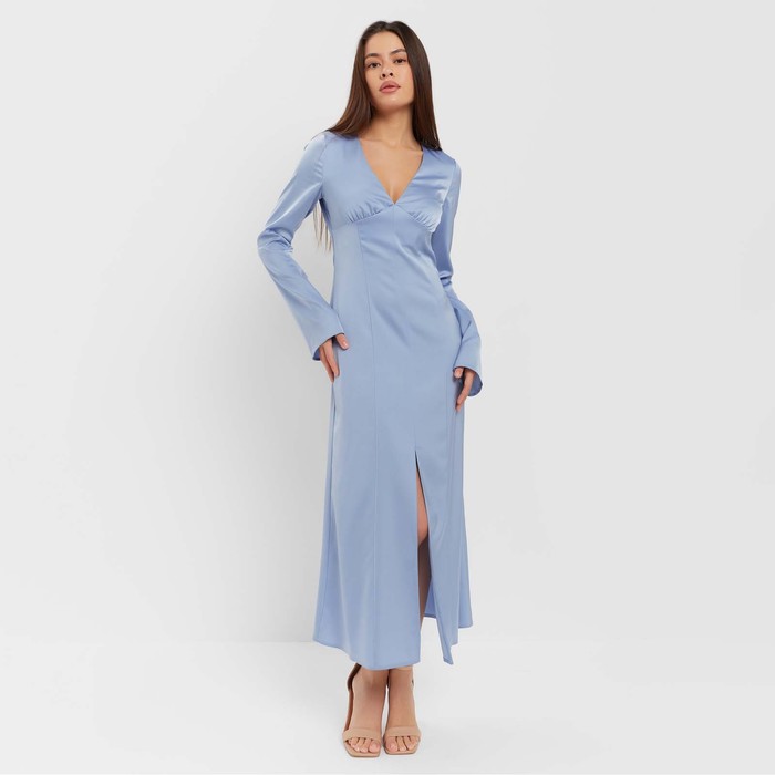 фото Платье женское шелковое mist: classic collection р. 42, цвет голубой