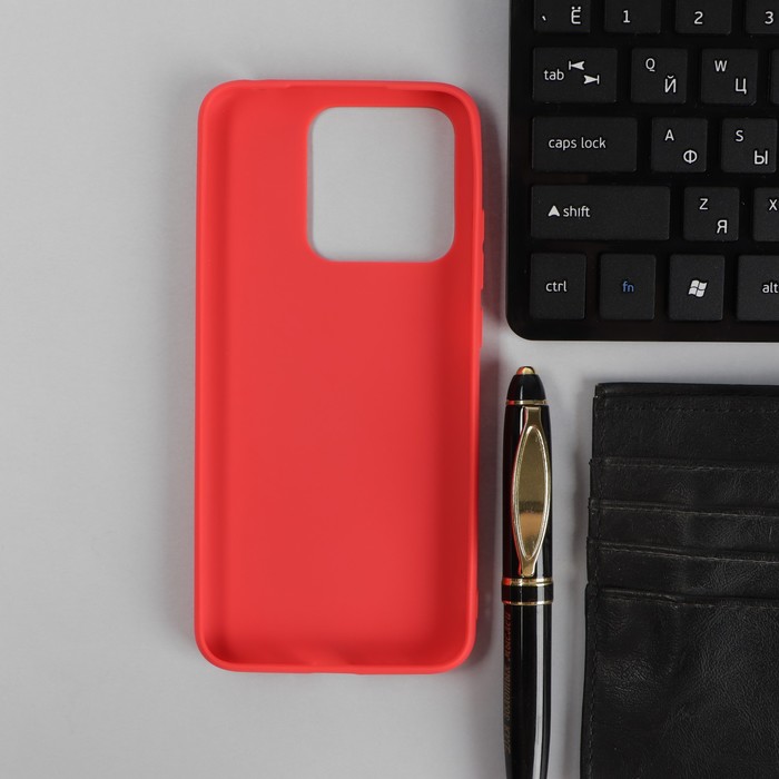 фото Чехол pero, для телефона xiaomi redmi 10a, силиконовый, красный
