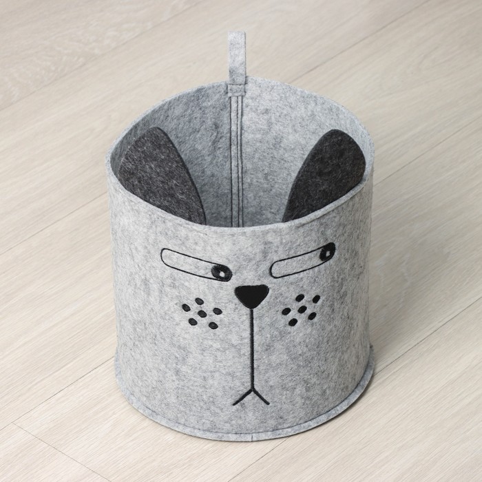 фото Органайзер для хранения funny «котяра», 24×24×22 см, 8 л, цвет серый eva