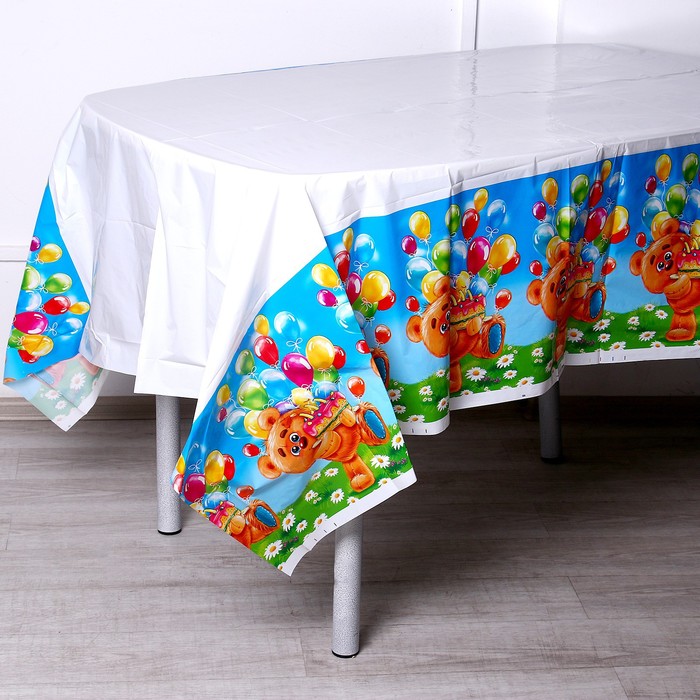 фото Скатерть «мишка с шарами», 137 × 180 см, универсальная страна карнавалия