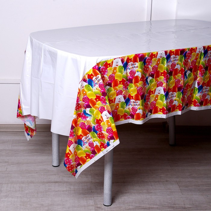 фото Скатерть «с днём рождения», 137 × 180 см, универсальная страна карнавалия