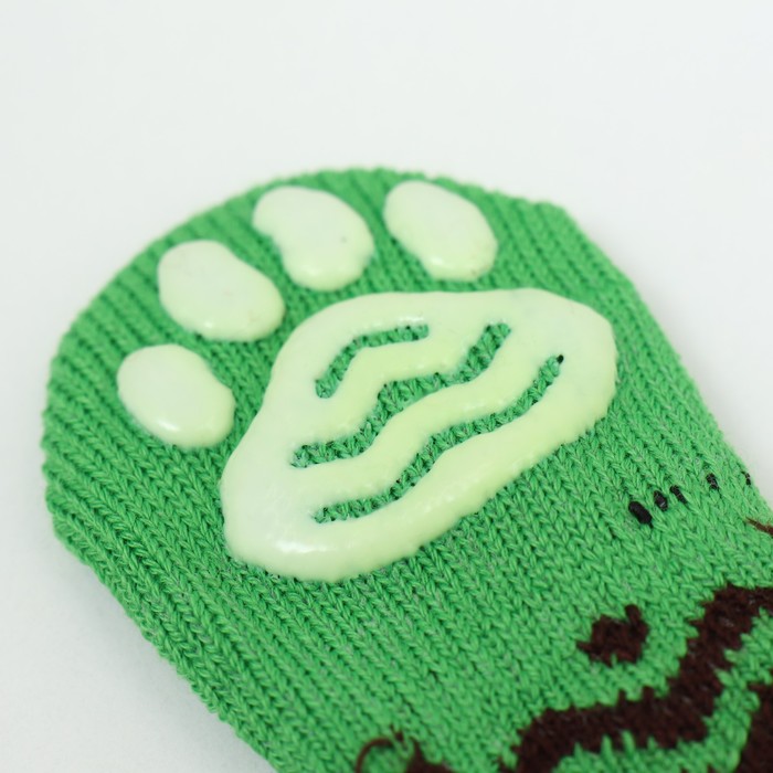 фото Носки нескользящие, размер m (3/4 * 7,5 см), набор 4 шт, зеленые пижон