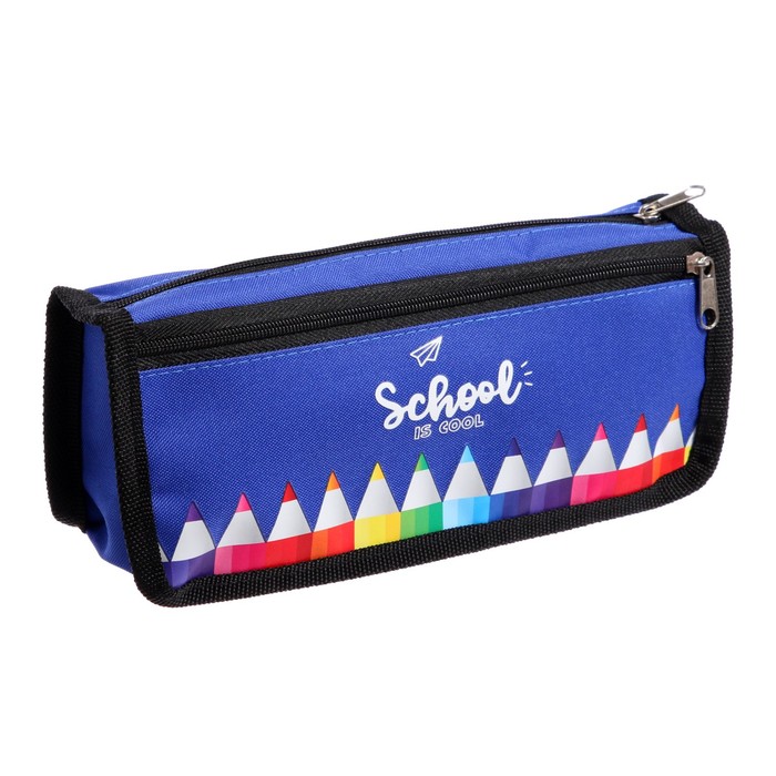 фото Пенал мягкий, 2 отделения, 80 х 210 х 40 мм, объёмный "школа" calligrata