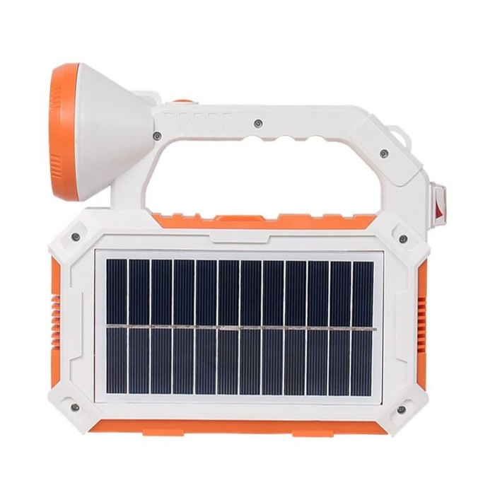 фото Фонарь прожекторный аккумуляторный, 5 вт, 7200 мач, xpg, ip65, солн. батарея, 21.4х20.5 см