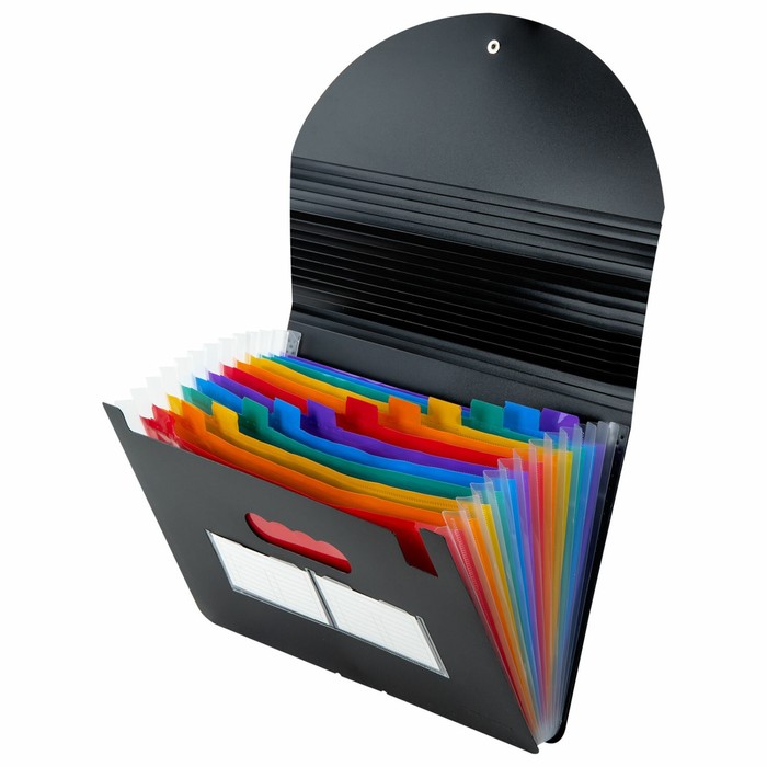 фото Папка-органайзер для бумаг и документов на резинке, 13 отд, brauberg docs, а4, черн 271152