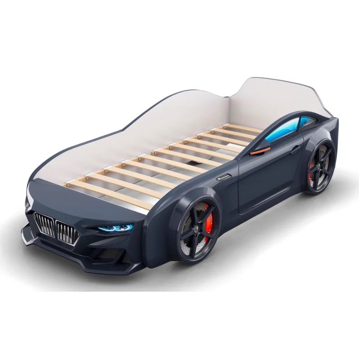 фото Кровать-машинка dynamic чёрная, объёмный капот romack