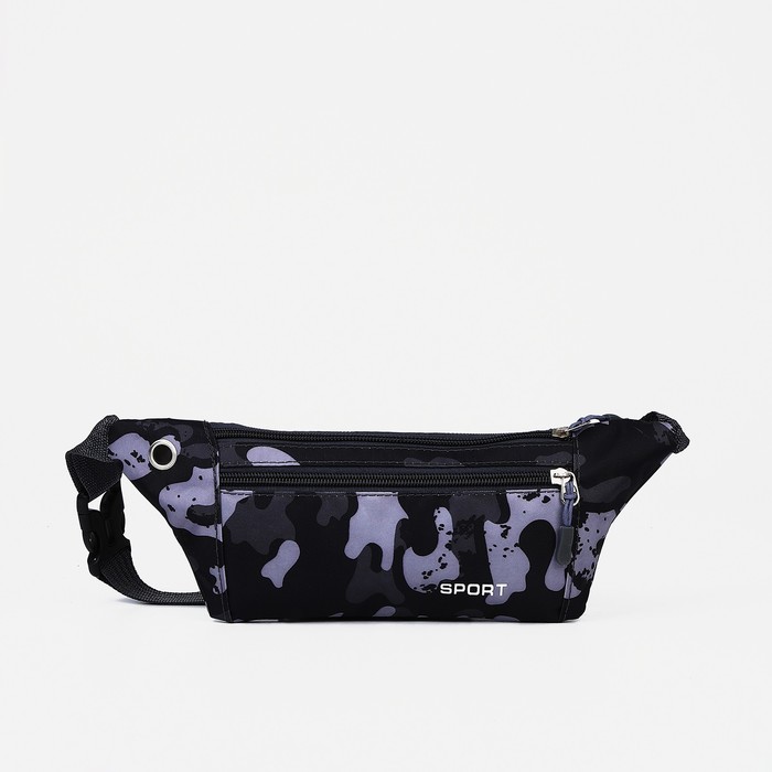 фото Сумка поясная на молнии, наружный карман, разъём для usb, цвет серый