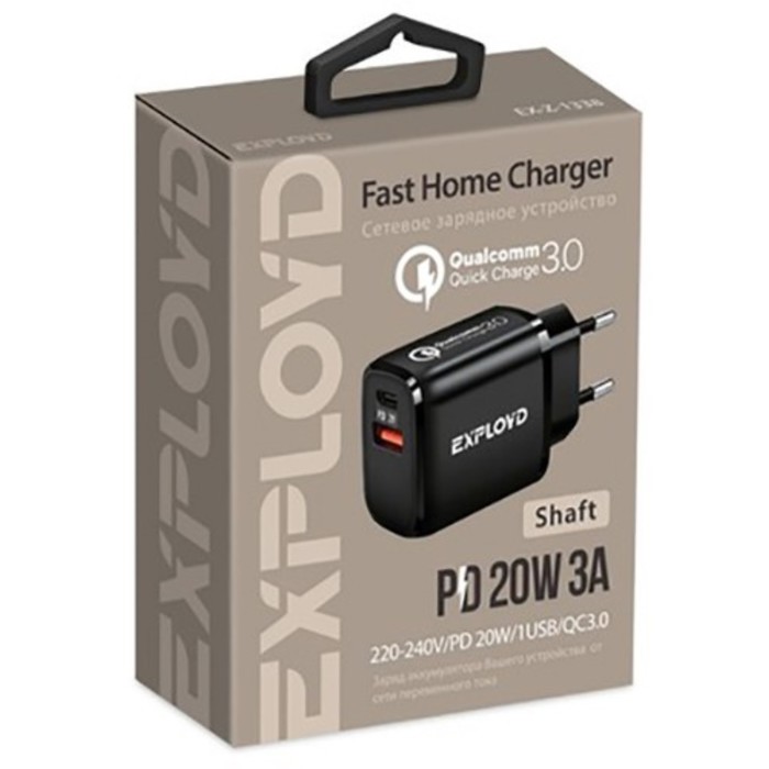 Сетевое зарядное устройство Exployd EX-Z-1338, USB/USB-C, 3 А, 20 Вт,быстрая зарядка, черное
Сетевое зарядное устройство Exployd EX-Z-1338, USB/USB-C, 3 А, 20 Вт,быстрая зарядка, черное