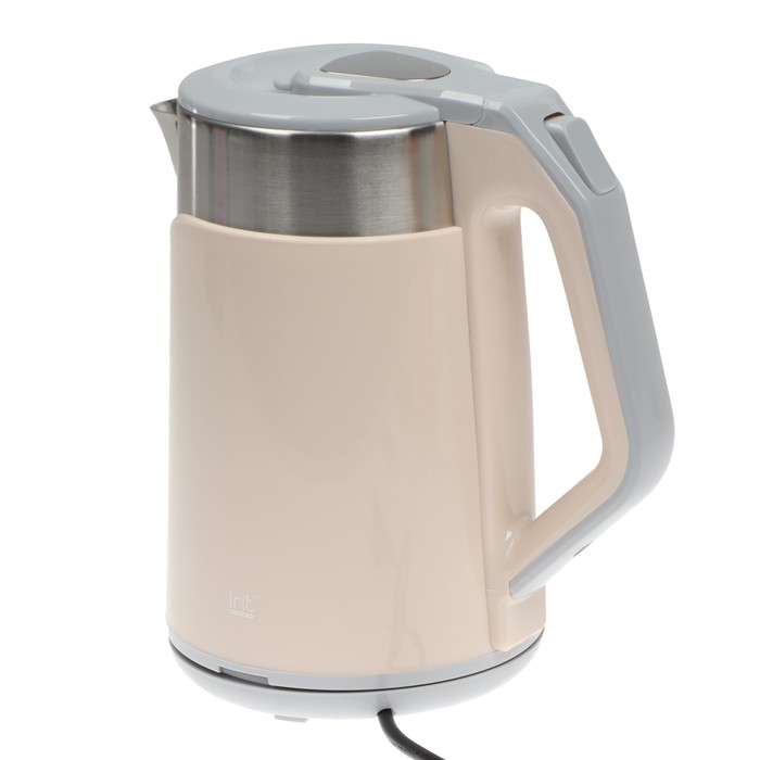 фото Чайник электрический irit ir-1364, металл, 1.8 л, 1500 вт, бежевый