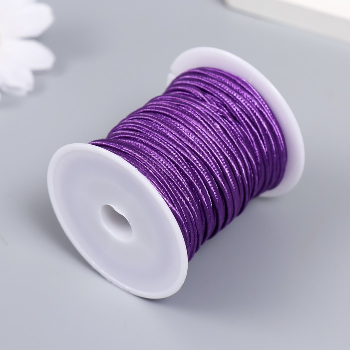 фото Сутажный шнур на бобине "яркий фиолет" намотка 10 м толщина 3 мм 4,3х4,7х4,7 см арт узор