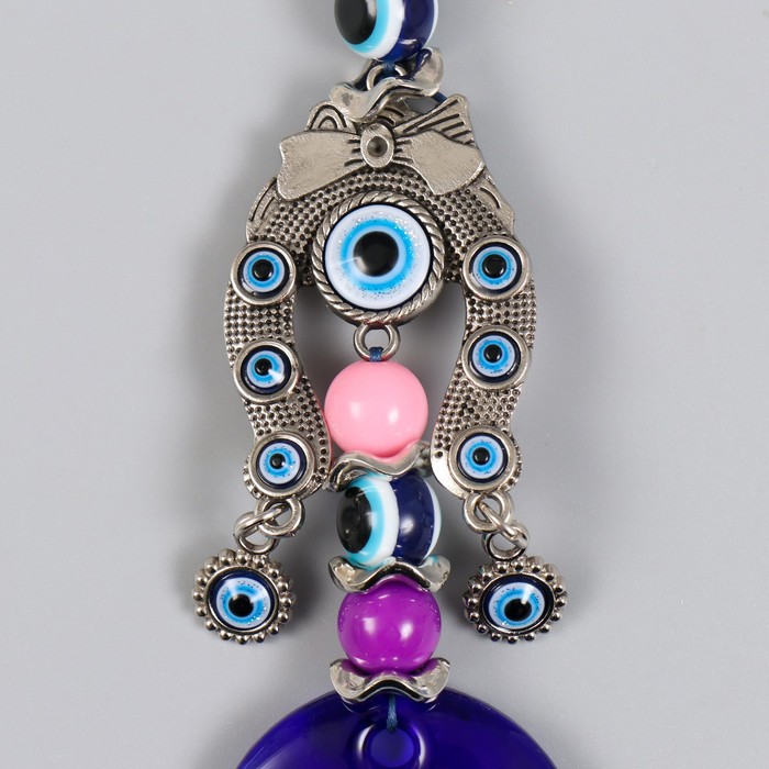 фото Подвеска от сглаза "подкова с бантом" 20,5 см микс