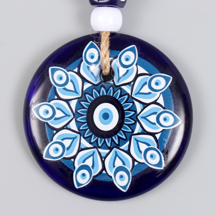 фото Подвеска от сглаза "цветок - глазки" 8х1,5х13 см