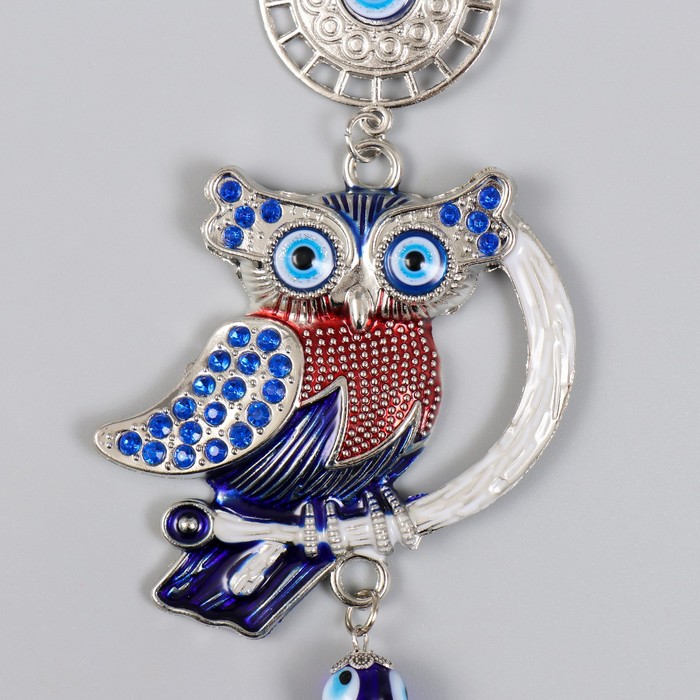 фото Подвеска от сглаза "медальон и сова на ветке" 24 см
