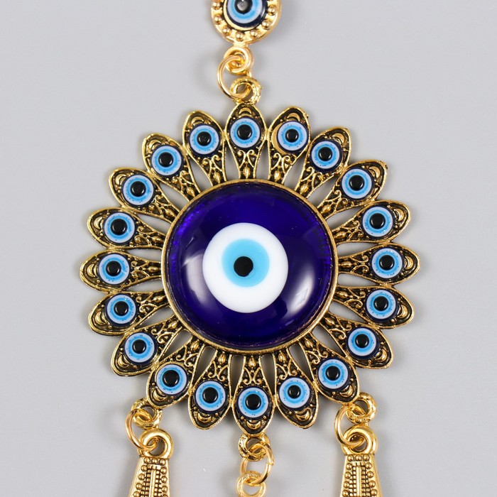 фото Подвеска от сглаза "цветок и глазки" золото 21 см